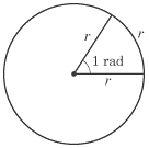 Arco de circunferencia de longitud igual al radio, que define un ángulo de un radián.